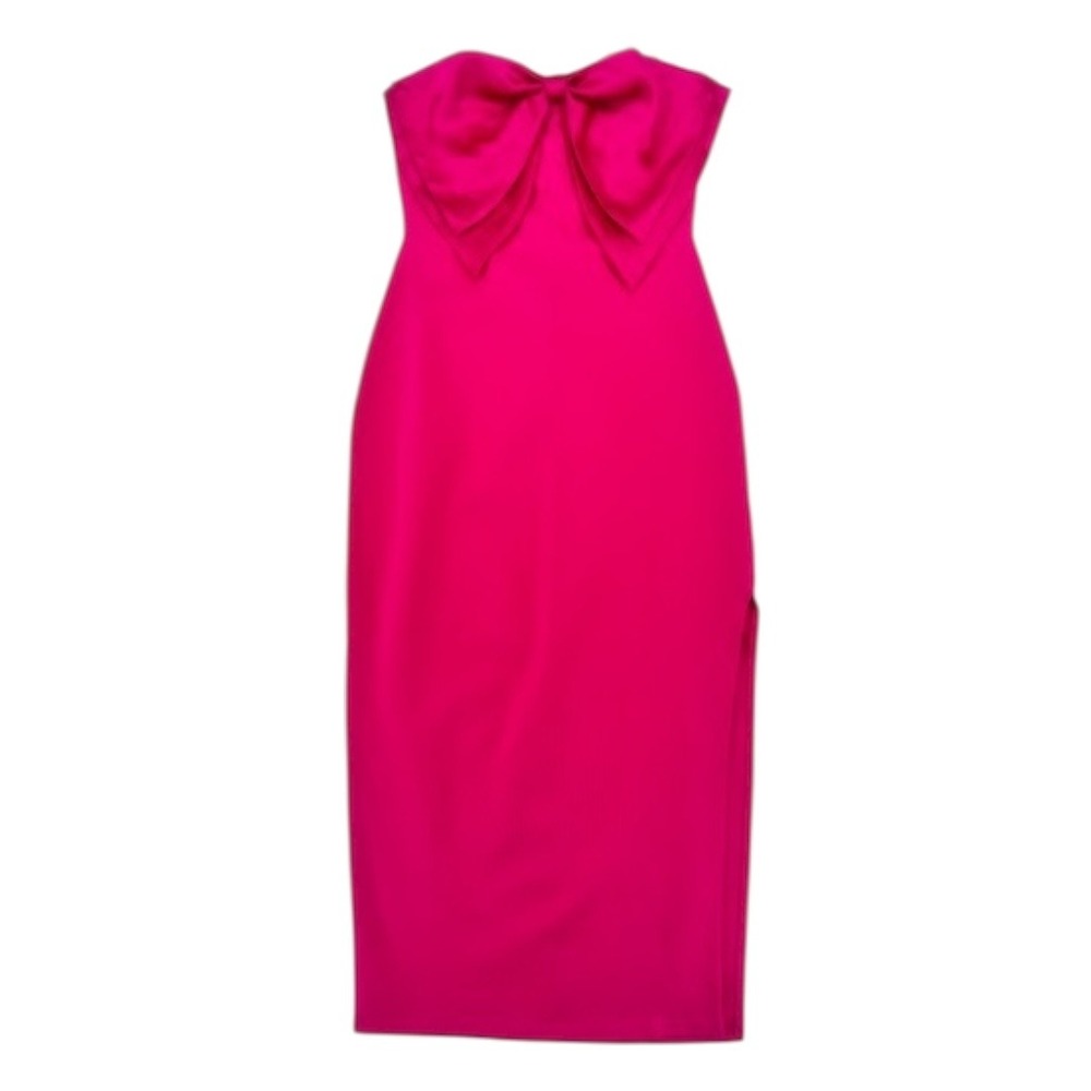 FORE Hot Pink Bow Back Midi Sheath Dress Small